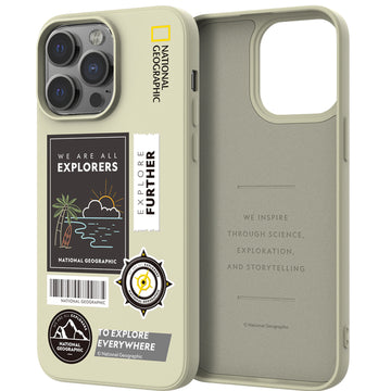 Nat Geo iPhone 14 Pro Back Cover Case |Palette Color Wappen Case-Surfing Stone Beige
