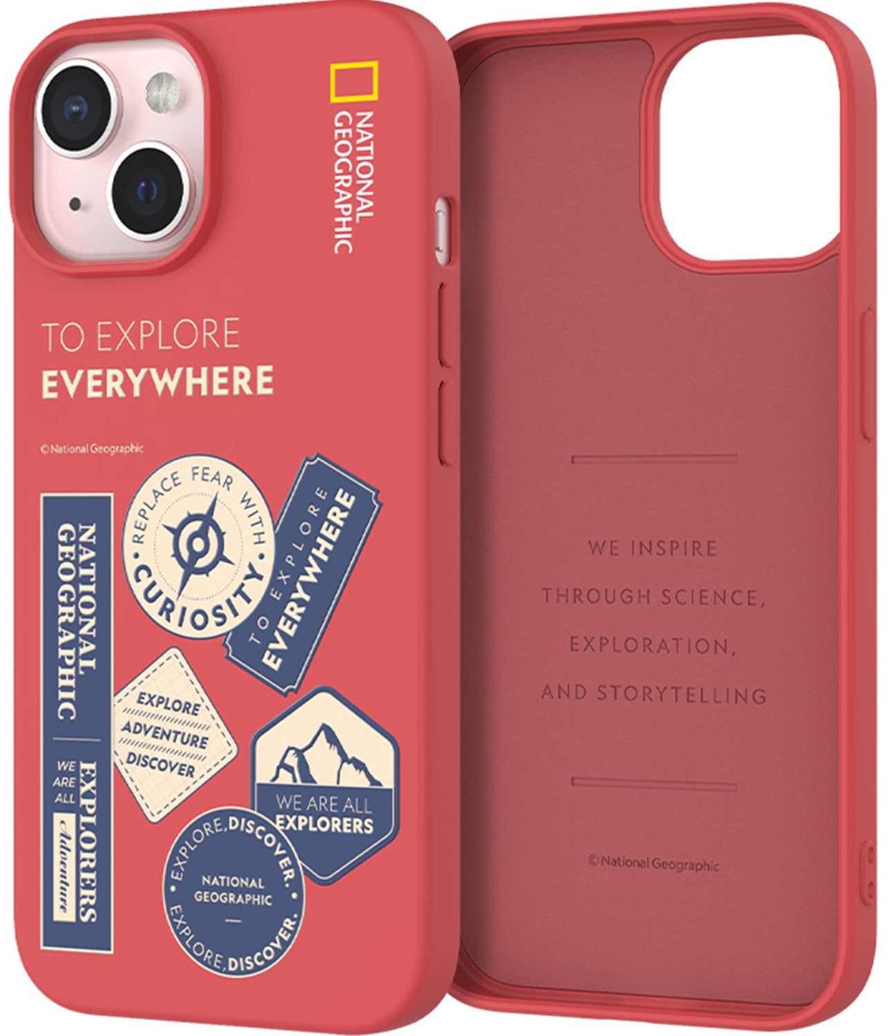 Nat Geo iPhone 15 Plus Back Cover Case Palette Color Explorer Rose Red