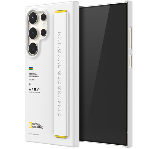 Nat Geo Galaxy S24 Ultra Back Cover Case | Strap Case-White