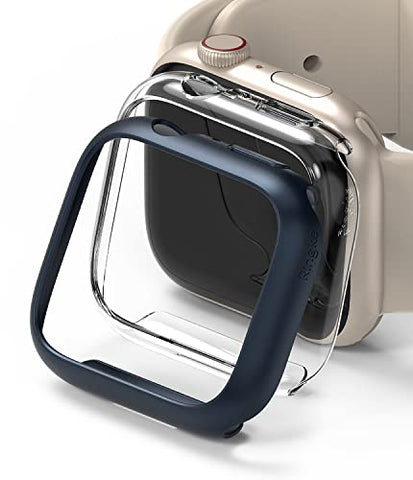 Apple Watch 7 45mm | Slim Case - Clear & Matte Black (2 Pack)