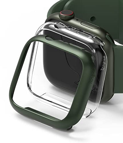 Apple Watch 7 45mm | Slim Case - Clear & Deep Green (2 Pack)