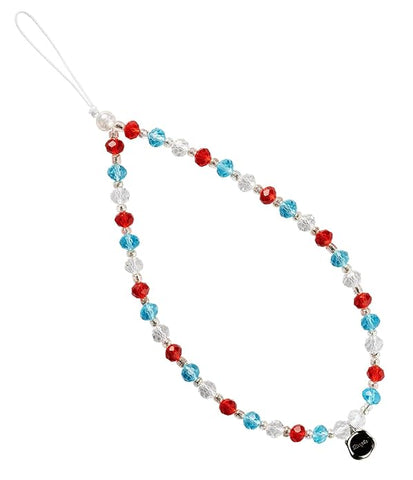 Beaded Strap for Cell Phone Case, Cute Aesthetic Sparkle Beads Charm Keychain | Wrist Hand Bracelet Strap - Crystal Orange