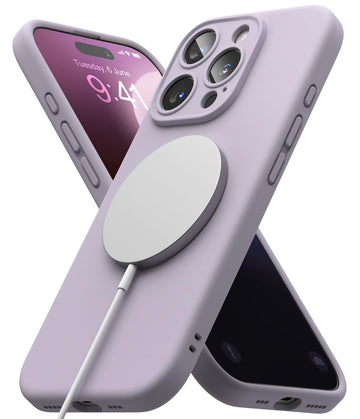 iPhone 16 Pro Max Back Cover case | Silicone Magnetic - Light Purple