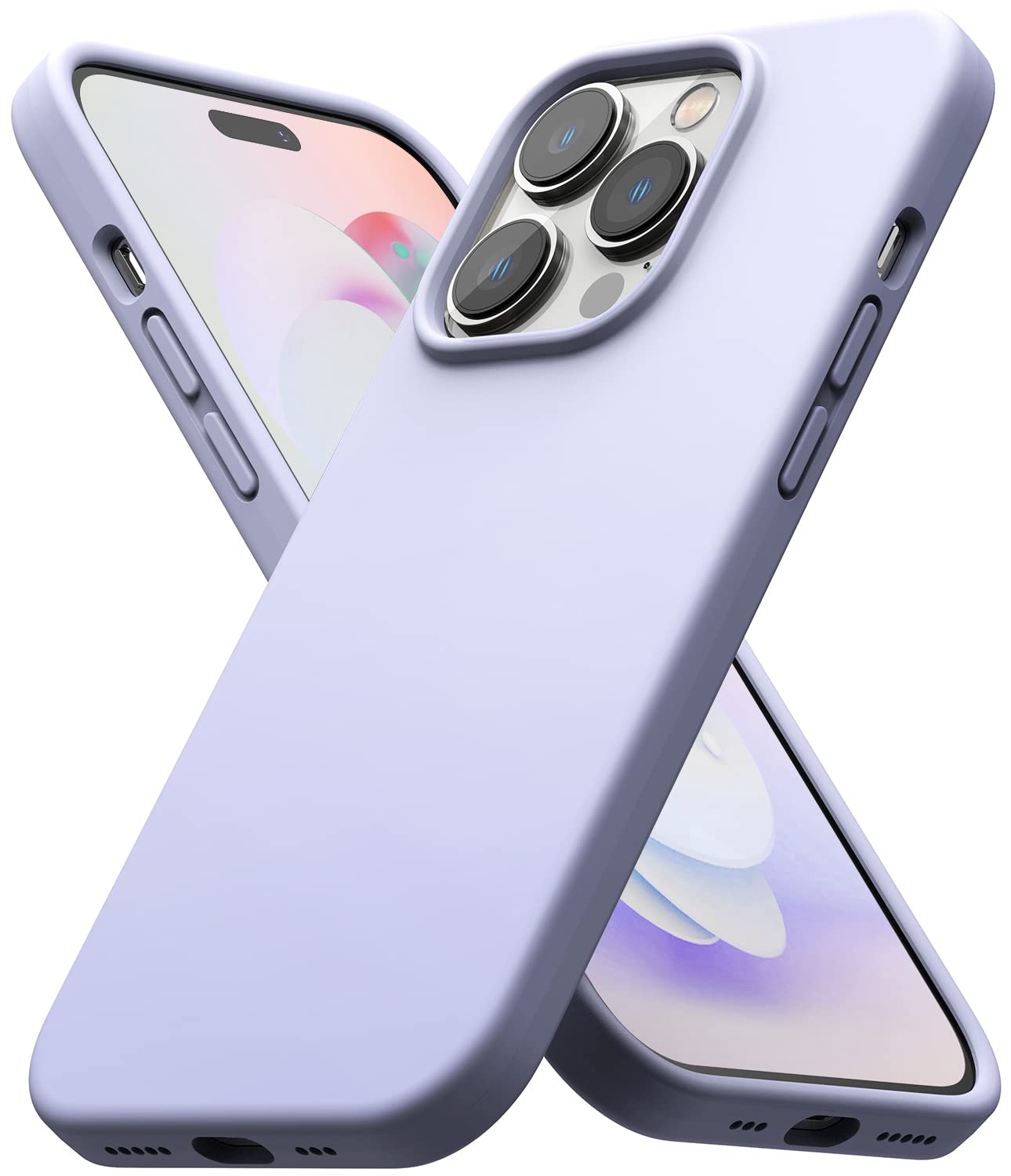 Buy iPhone 14 Pro Max Back Cover Case Silicone Lavender Grey