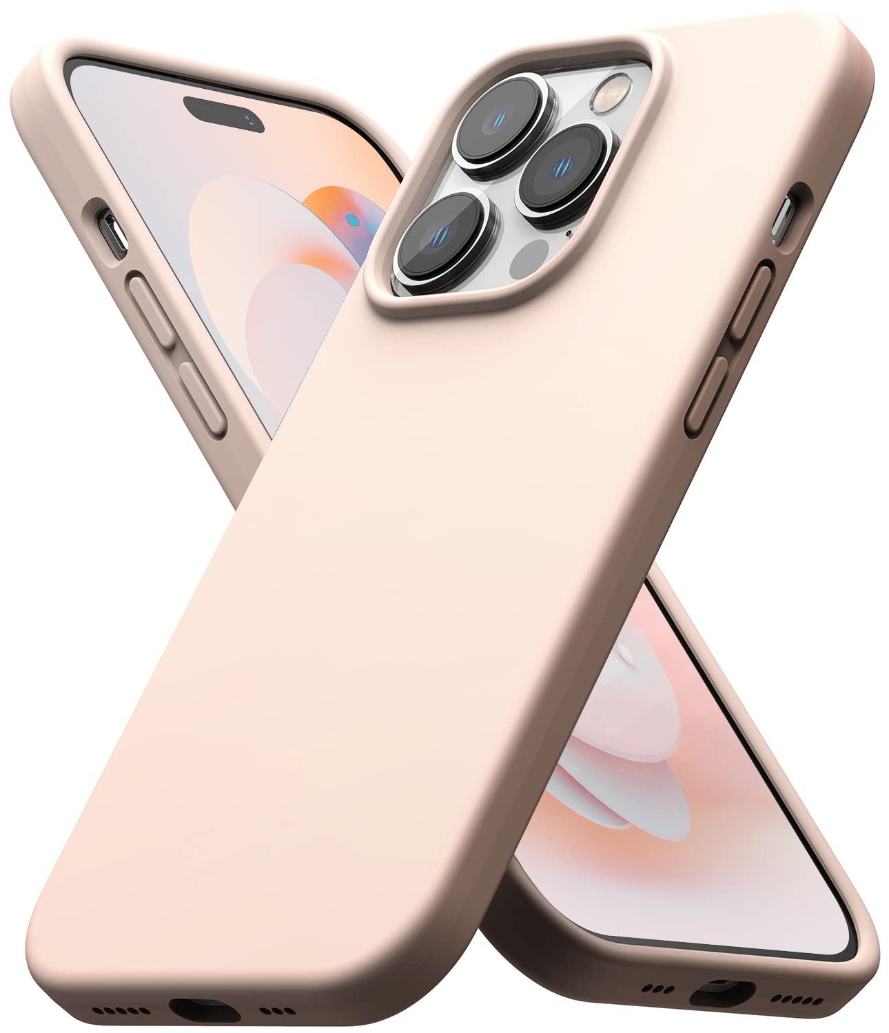 Buy iPhone 14 Pro Max Back Cover Case Silicone Pink Sand