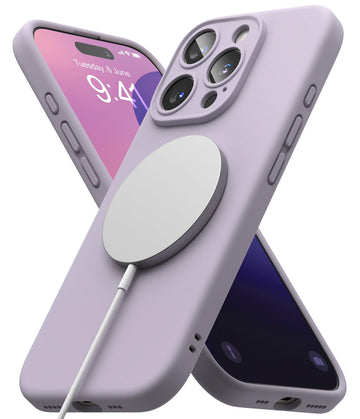 iPhone 16 Pro Back Cover case | Silicone Magnetic - Light Purple