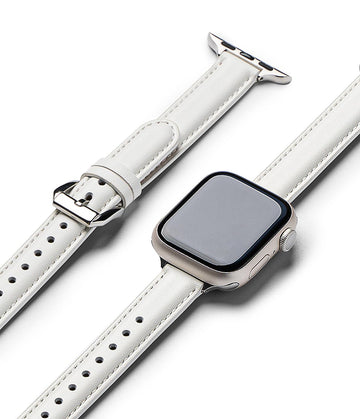 Apple Watch 38/40 / 41mm Leather One Padded Slim Strap - White