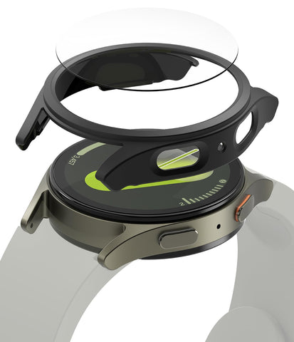Samsung Galaxy Watch 7 40mm Slim Case With Screen Protector Tempered Glass - Matte Black