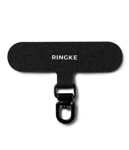 Spin Holder Link Lanyard Patch with 360° Rotatable Metal Ring - Calm Black