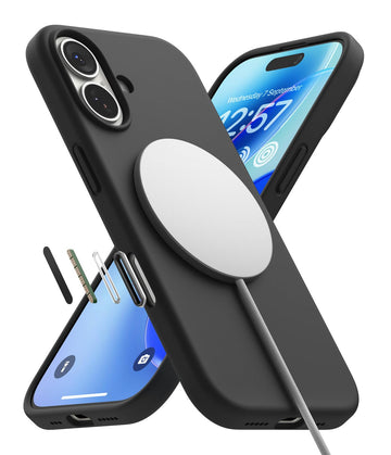 iPhone 17 Back Cover case | Silicone Magnetic - Black