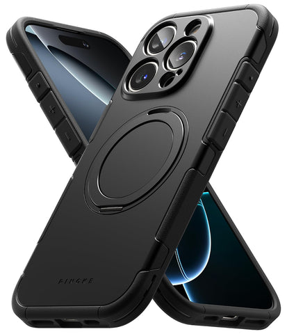 iPhone 16 Pro Max Back Cover case | Magnetic Alles Stand - Black