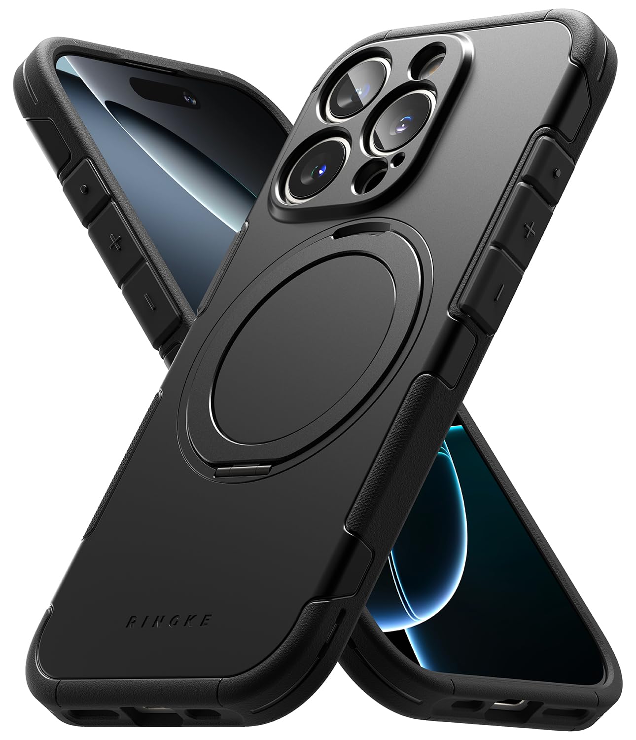 iPhone 16 Pro Back Cover case Magnetic Alles Stand Black