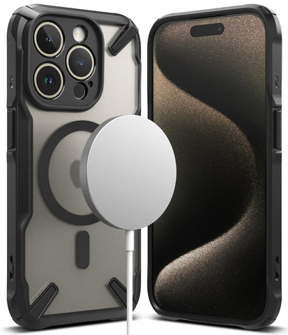 iPhone 15 Pro Max Back Cover case | Fusion-X Magnetic Matte - Matte Black