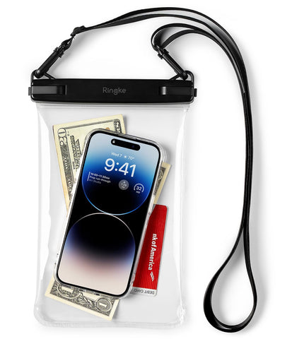 Ringke Frameless Waterproof Pouch IPX8 Underwater Phone Pouch Sealed Clear Dry Bag with Lanyard Strap