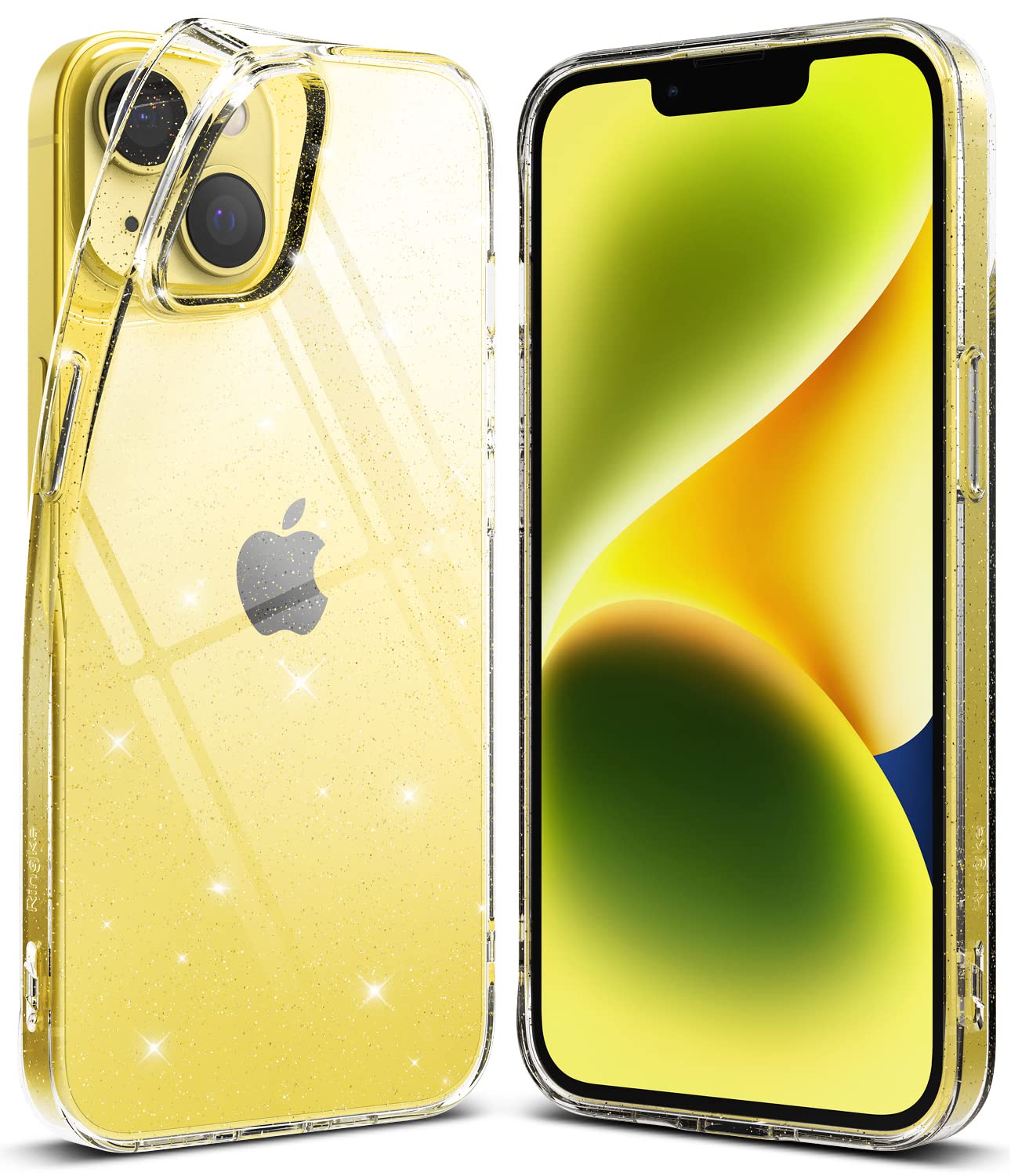 Pro Max Yellow Glitter Phone Case Apple IPhone 14 Plus Back Cover