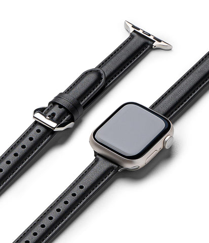 Apple Watch 38/40 / 41mm Leather One Padded Slim Strap - Black
