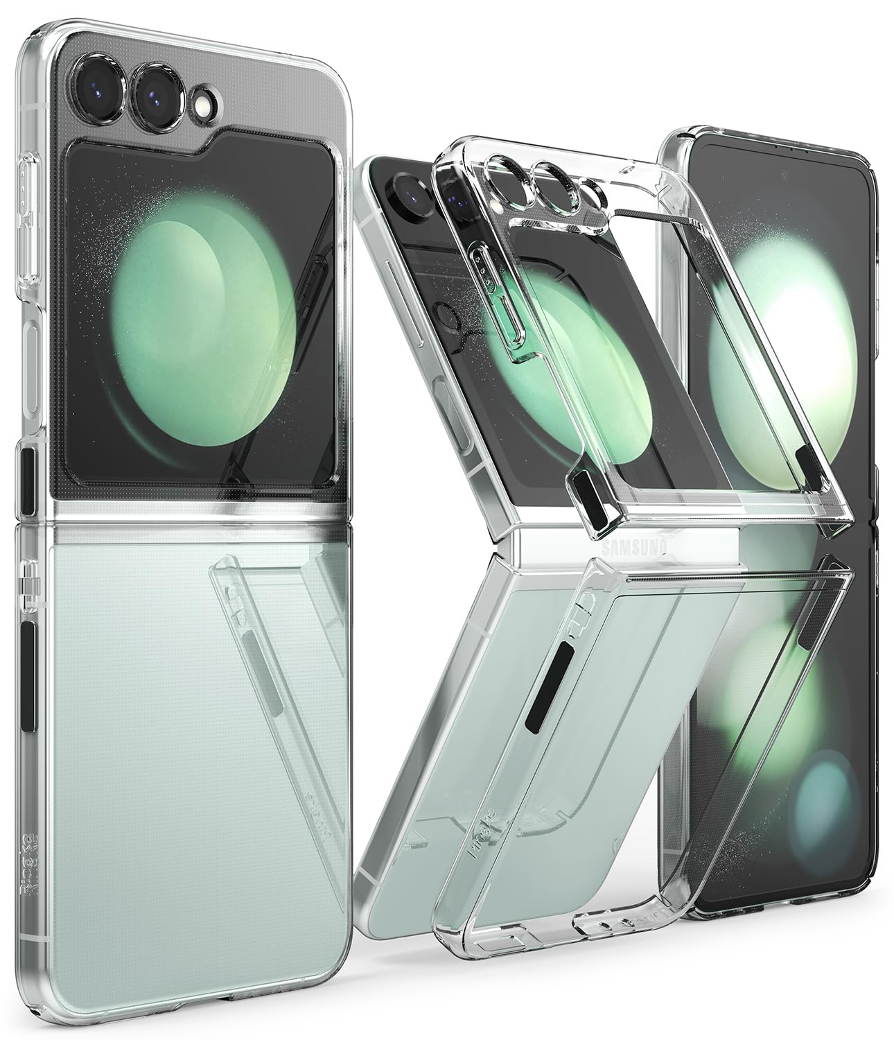 Z Flip 5 Case Clear With Ring, Ultra Thin Transparent All-round