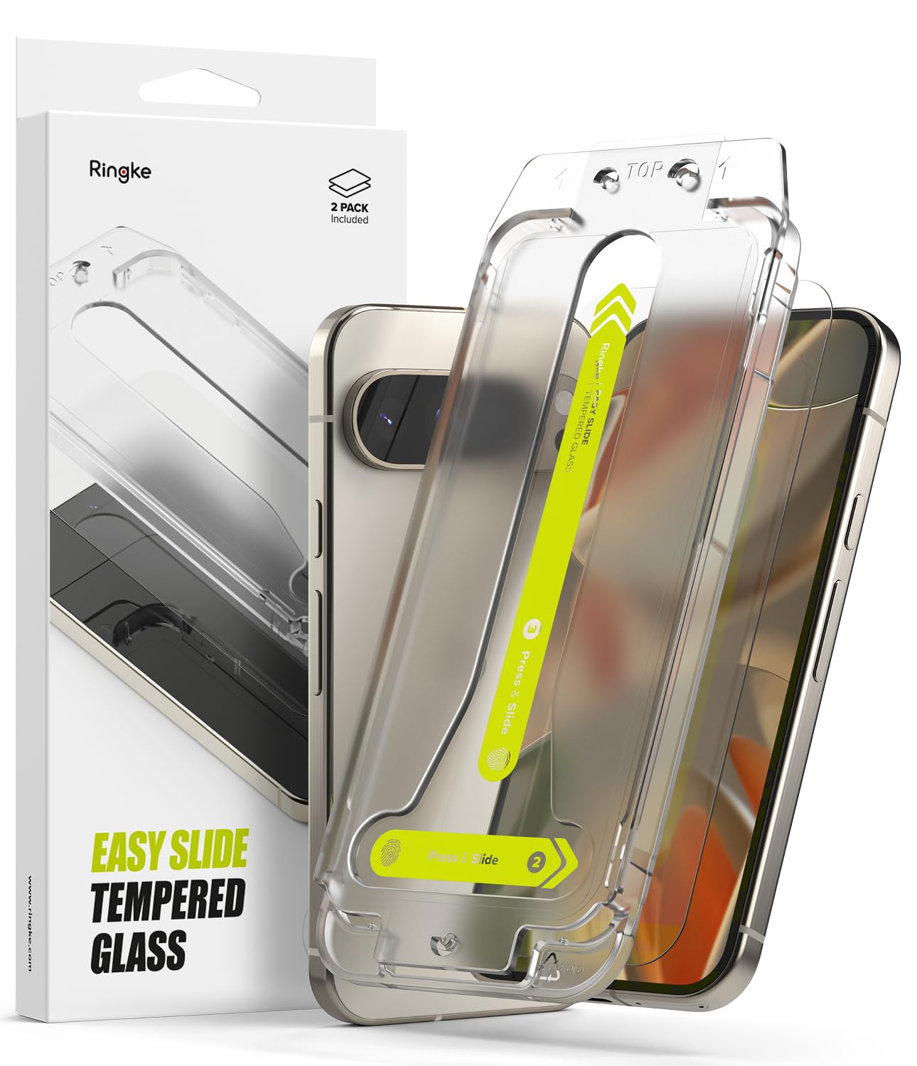 Google Pixel Pixel Pro Screen Protector with Installation Tool, Easy Slide Glass Tempered Glass Film (2 Pack)