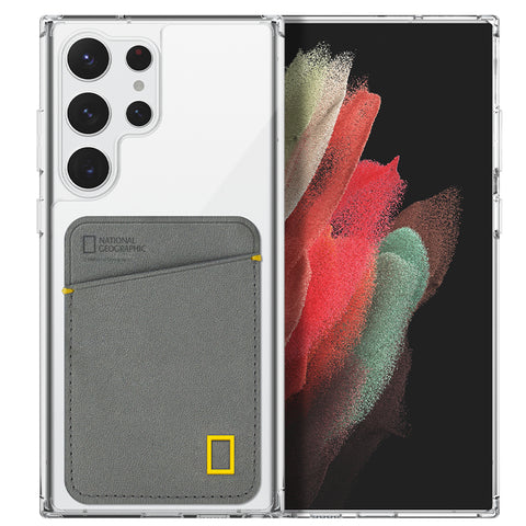 Nat Geo Galaxy S23 Ultra Back Cover Case |Card Pocket Case-Gray