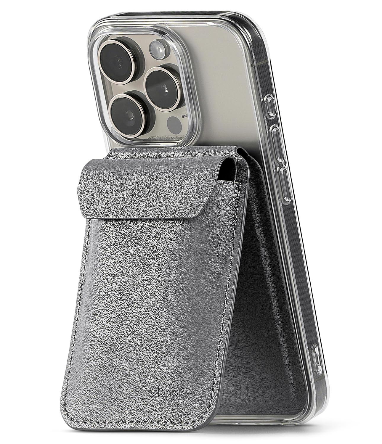 Miimall Portafoglio Mag-Safe In Pelle PU – Porta Carte Magnetico Con Capacità Per 3 Carte, Compatibile Con IPhone 17-12, Marrone