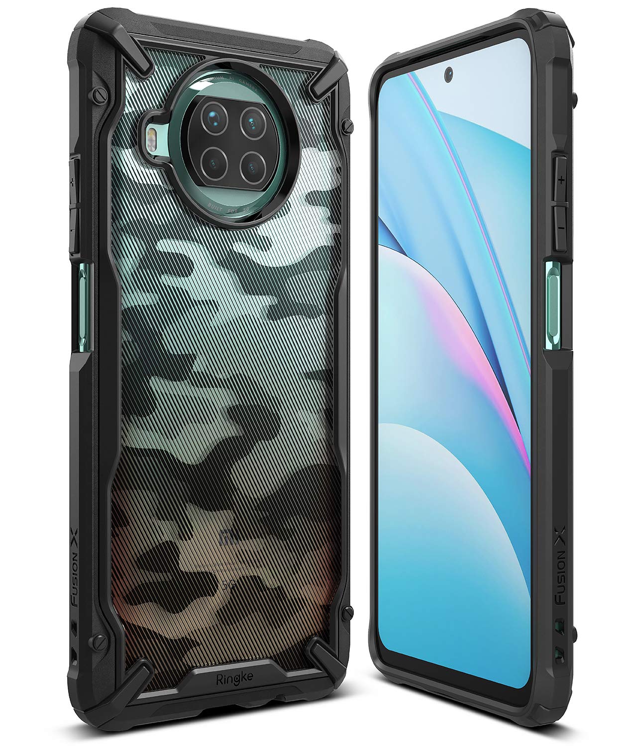 Ringke Fusion-X Case Compatible with Xiaomi Redmi Note 10 Pro/Redmi Note 10  Pro Max, Transparent Camouflage Design Back with Shockproof TPU Bumper