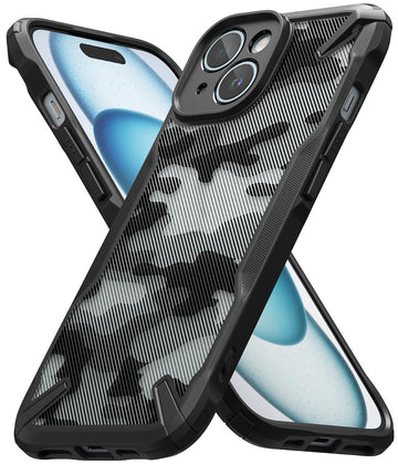 (Refurbished) Ringke iPhone 15 Back Cover case Fusion-X - Camo Black