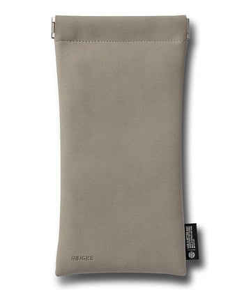 Multipurpose Pencil Pouch for Pens, Cables, Glasses, Water-Resistant PU Leather One Touch Pouch- Stone Gray