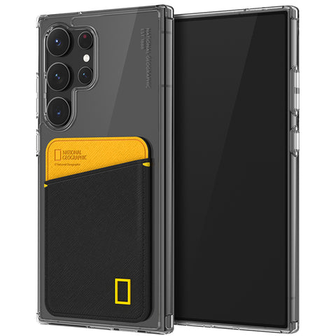 Nat Geo Galaxy S24 Ultra Back Cover Case | Card Pocket Case V2-Yellow & Black