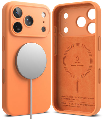 iPhone 17 Pro Max Back Cover case | Silicone Magnetic - Tangerine