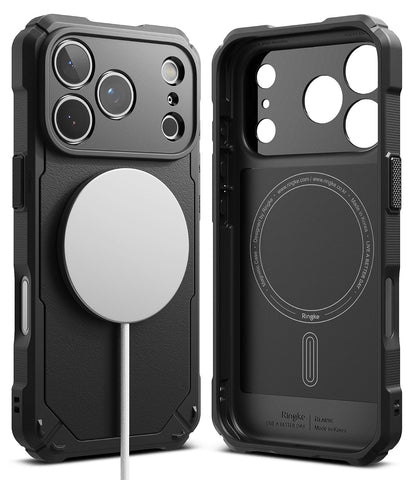 iPhone 17 Pro Back Cover Case | Rugged Gear Magnetic Bumper - Black