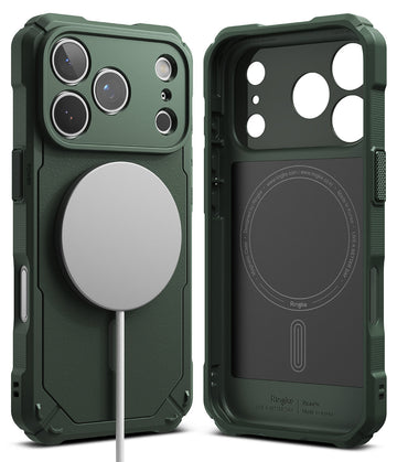 iPhone 17 Pro Back Cover Case | Rugged Gear Magnetic Bumper - Dark Green