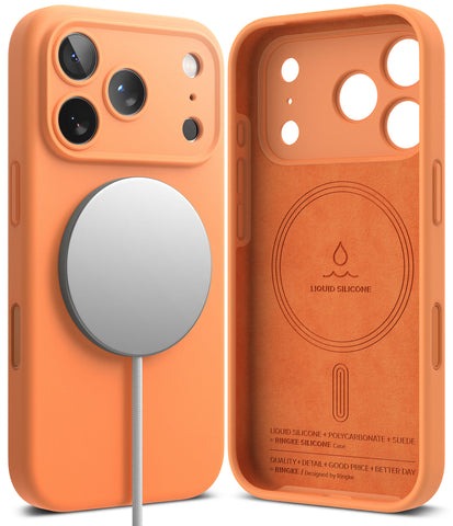 iPhone 17 Pro Back Cover case | Silicone Magnetic - Tangerine