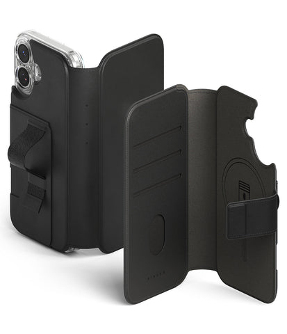 iPhone 17 Back Cover Case | Folio Wallet Magnetic - Black