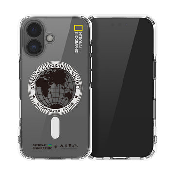 Nat Geo iPhone 16 Back Cover Case | MagSafe Rugged Global Seal - White