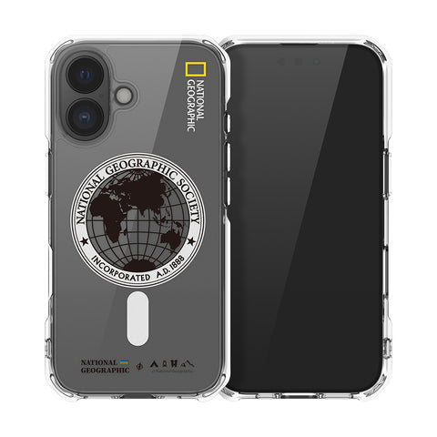 Nat Geo iPhone 16 Plus Back Cover Case | MagSafe Rugged Global Seal - White