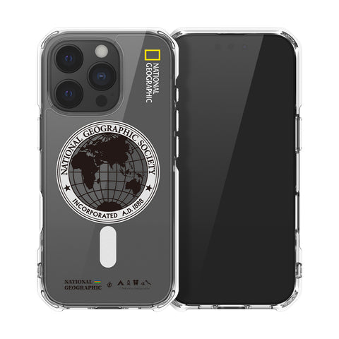 Nat Geo iPhone 16 Pro Max Back Cover Case | MagSafe Rugged Global Seal - White