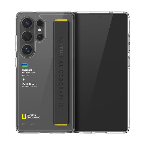 Nat Geo Galaxy S25 Ultra Back Cover Case | Strap Case - Clear Black