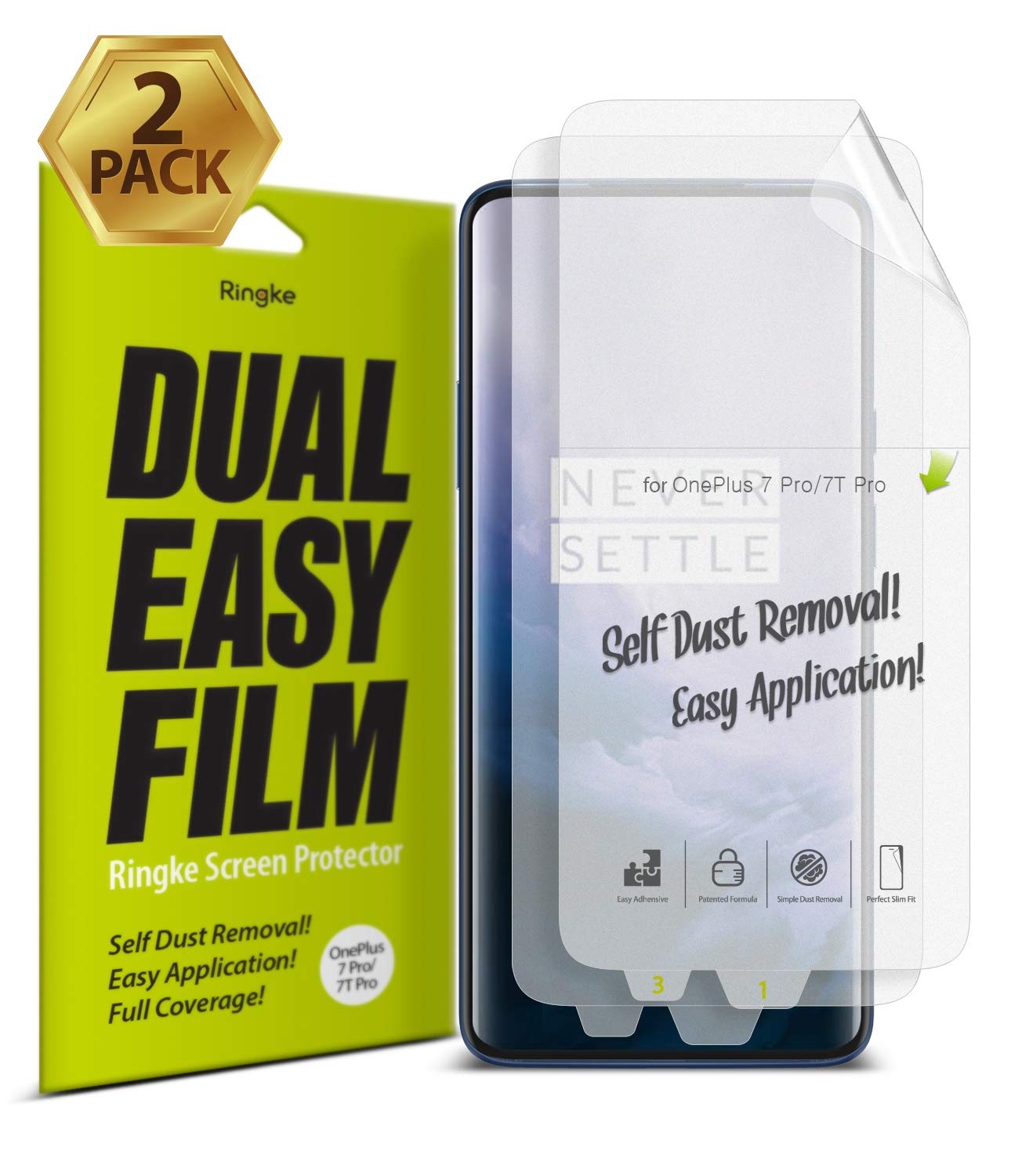 Calaraca 2-Pack Tempered Glass Screen Protector For OnePlus 7T - 9H Hardness, Clear