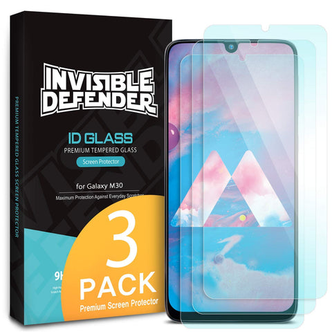 Galaxy M30 Tempered Glass Screen Protector Guard | Transparent - 3 Pack