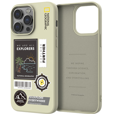 Nat Geo iPhone 14 Pro Back Cover Case |Palette Color Wappen Case-Surfing Stone Beige