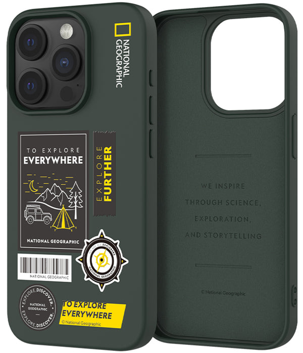 Nat Geo iPhone 15 Pro Back Cover Case | Palette Color - Camping Forest Green