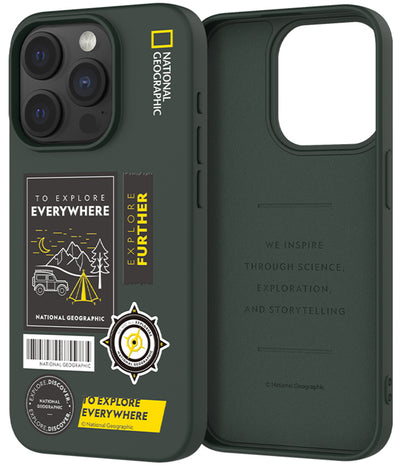 Nat Geo iPhone 15 Pro Max Back Cover Case | Palette Color - Camping Forest Green