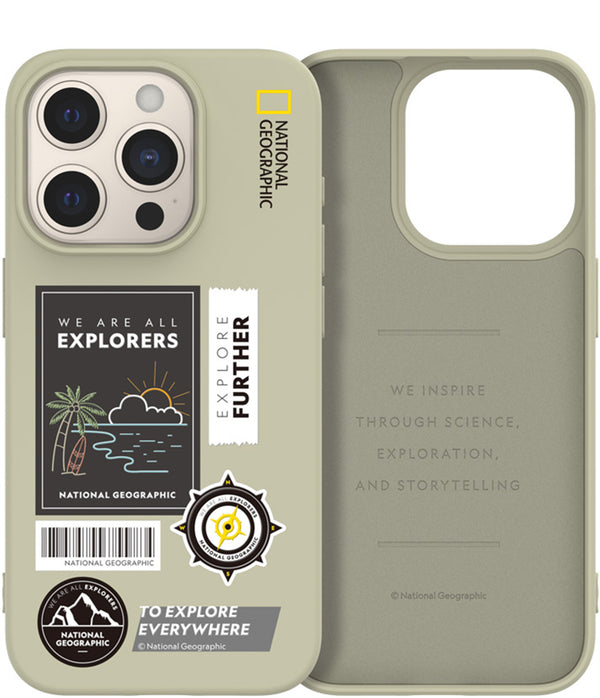 Nat Geo iPhone 15 Pro Back Cover Case | Palette Color - Surfing Stone Beige