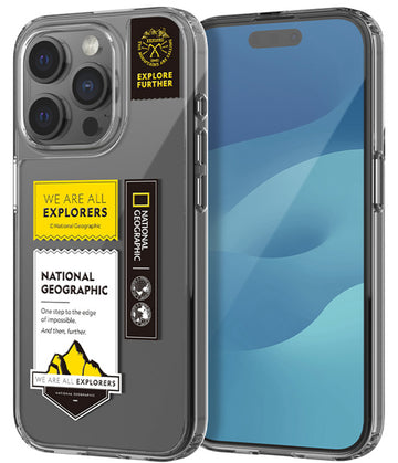 Nat Geo iPhone 15 Pro Back Cover Case | Wappen Clear - Mountain