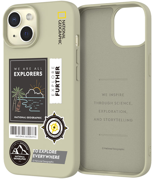 Nat Geo iPhone 15 Plus Back Cover Case | Palette Color - Surfing Stone Beige