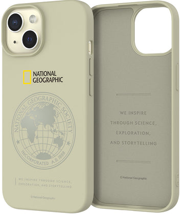 Nat Geo iPhone 15 Back Cover Case | Soft - Global Seal (Beige)