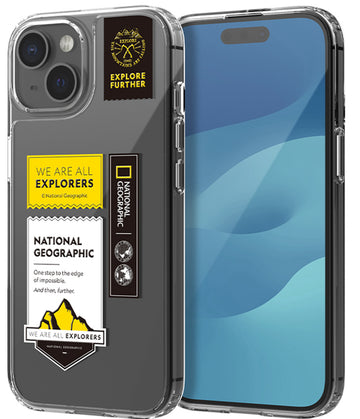 Nat Geo iPhone 15 Back Cover Case | Wappen Clear - Mountain