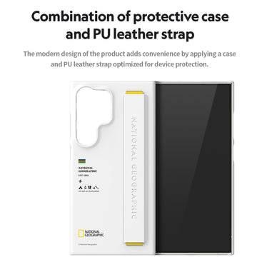 Nat Geo Galaxy S24 Ultra Back Cover Case | Strap Case-White
