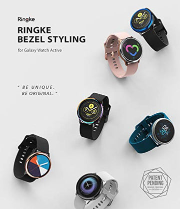 Bezel Styling Cover for Galaxy Watch Active (2019) - Glossy Black [Stainless Steel]