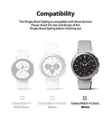 Bezel Styling Compatible with Samsung Galaxy Watch 4 Classic 46mm - Black [46-15]